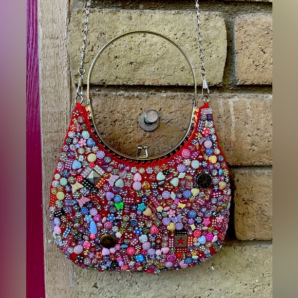 la Viola Handbags - LaViola 90’s  Y2K beaded bedazzled jeweled crossbody handbag purse